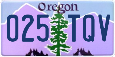 OR license plate 025TQV