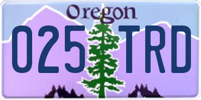 OR license plate 025TRD
