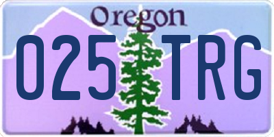 OR license plate 025TRG