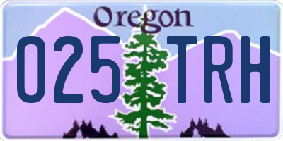 OR license plate 025TRH
