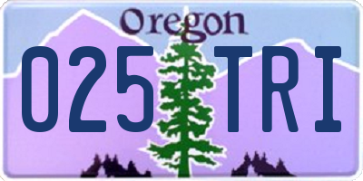 OR license plate 025TRI