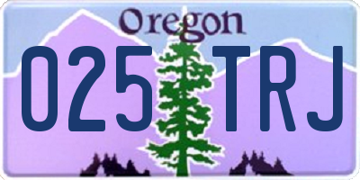 OR license plate 025TRJ