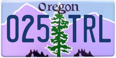 OR license plate 025TRL