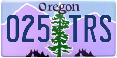 OR license plate 025TRS