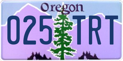 OR license plate 025TRT