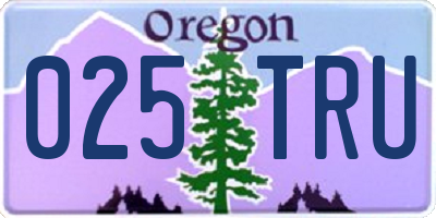 OR license plate 025TRU