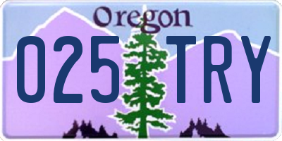 OR license plate 025TRY