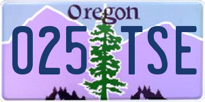 OR license plate 025TSE