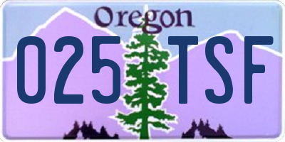 OR license plate 025TSF