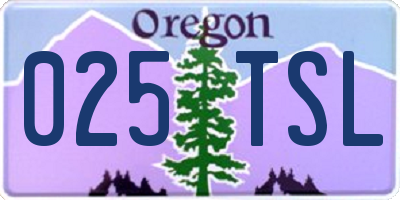 OR license plate 025TSL