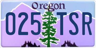 OR license plate 025TSR