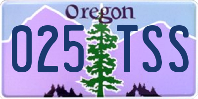 OR license plate 025TSS