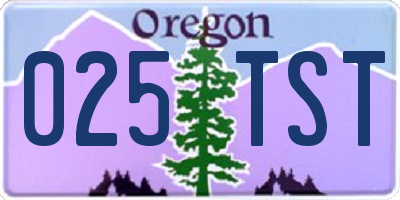 OR license plate 025TST