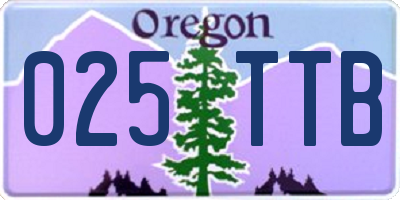 OR license plate 025TTB