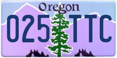 OR license plate 025TTC