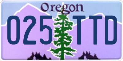 OR license plate 025TTD