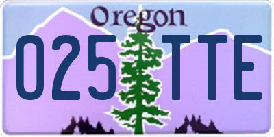 OR license plate 025TTE