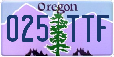 OR license plate 025TTF