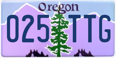 OR license plate 025TTG
