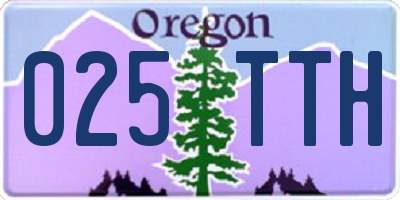 OR license plate 025TTH