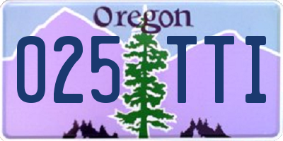 OR license plate 025TTI