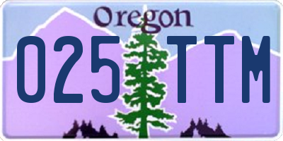 OR license plate 025TTM