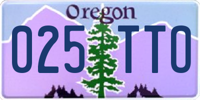 OR license plate 025TTO