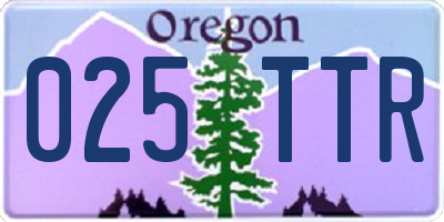 OR license plate 025TTR
