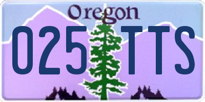 OR license plate 025TTS
