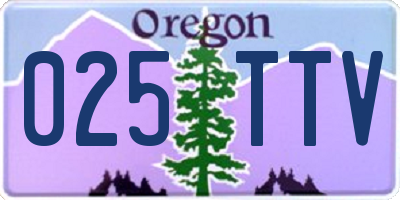 OR license plate 025TTV