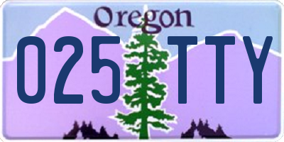 OR license plate 025TTY