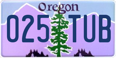 OR license plate 025TUB