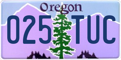 OR license plate 025TUC