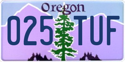 OR license plate 025TUF