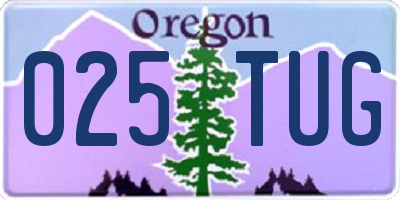 OR license plate 025TUG