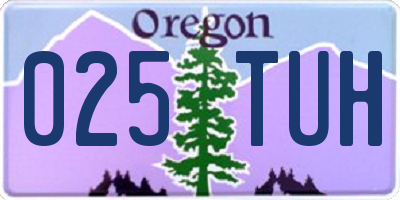 OR license plate 025TUH