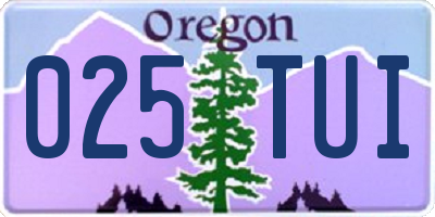 OR license plate 025TUI