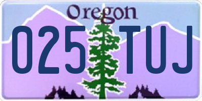 OR license plate 025TUJ