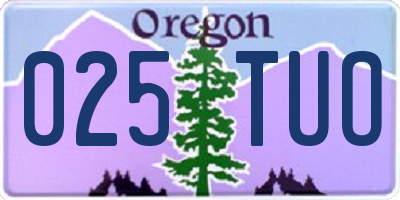 OR license plate 025TUO