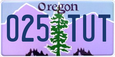 OR license plate 025TUT