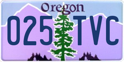 OR license plate 025TVC