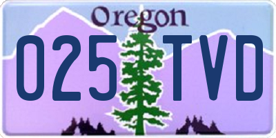 OR license plate 025TVD