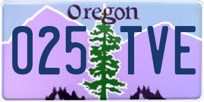 OR license plate 025TVE