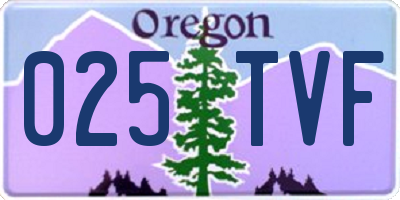 OR license plate 025TVF