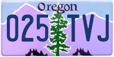 OR license plate 025TVJ