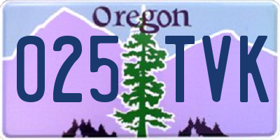 OR license plate 025TVK