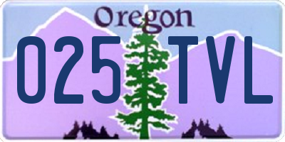 OR license plate 025TVL