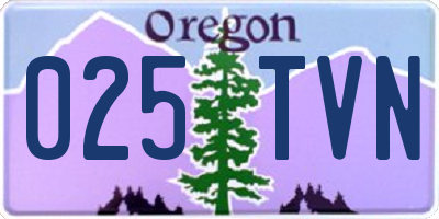 OR license plate 025TVN