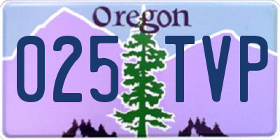 OR license plate 025TVP