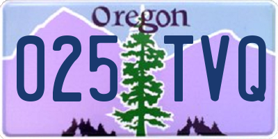 OR license plate 025TVQ